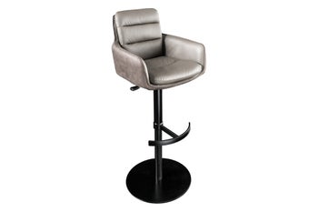 Hoker BIG GEORGE z podłokietnikami, mikrofibra skórzana taupe, obrotowy, regulowana wysokość – grafika-1.