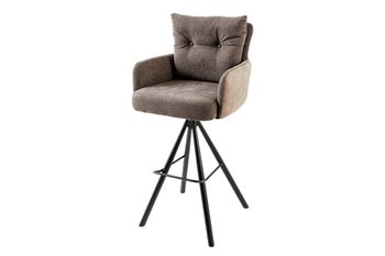 Hoker BIG GEORGE z podłokietnikami, tkanina pleciona welwet taupe, obrotowy – grafika-1.