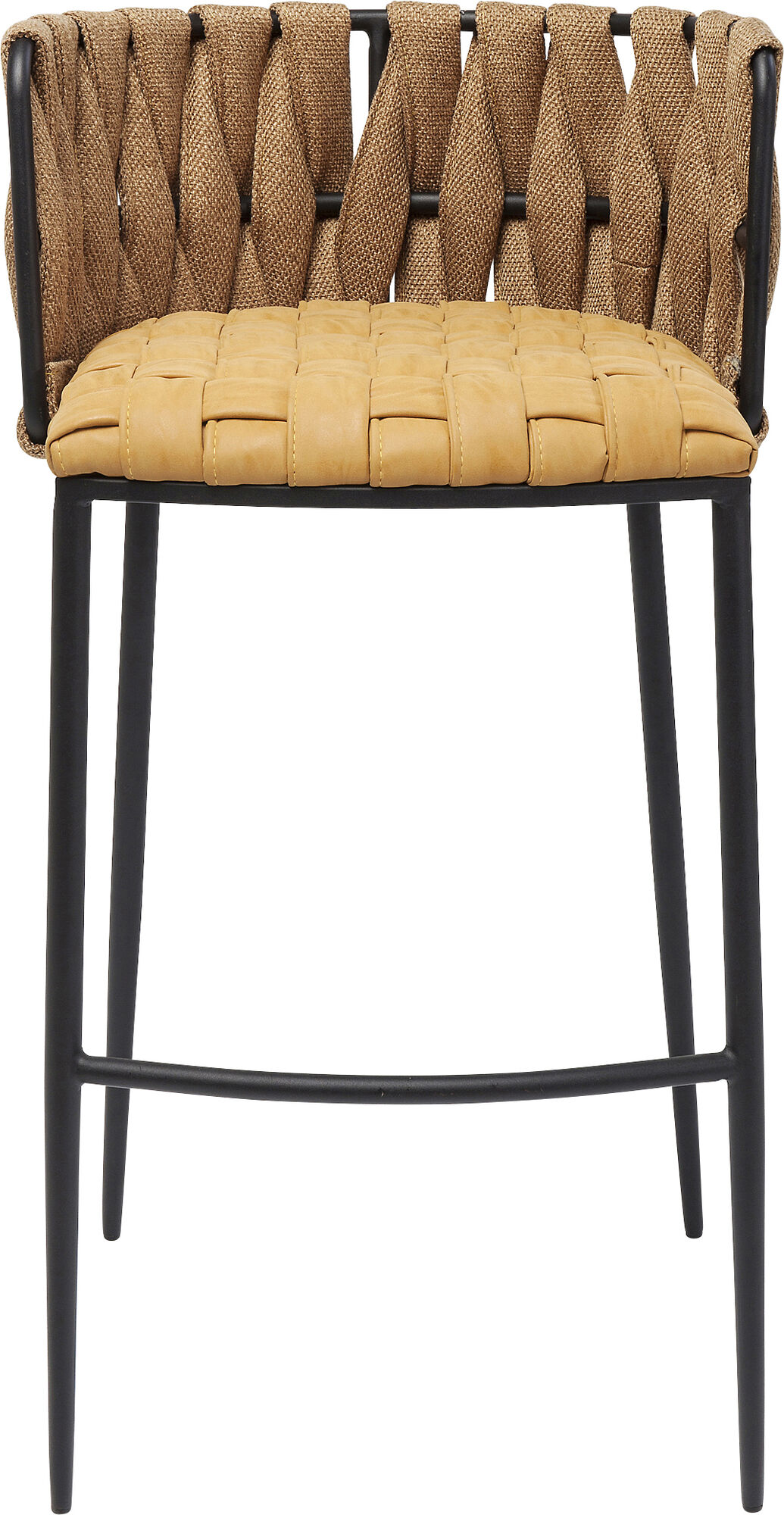 Hoker nowoczesny żółty nogi czarne 100 cm – obraz-1