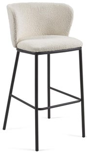 Hoker biały nogi metalowe czarne 75 cm – obraz-1