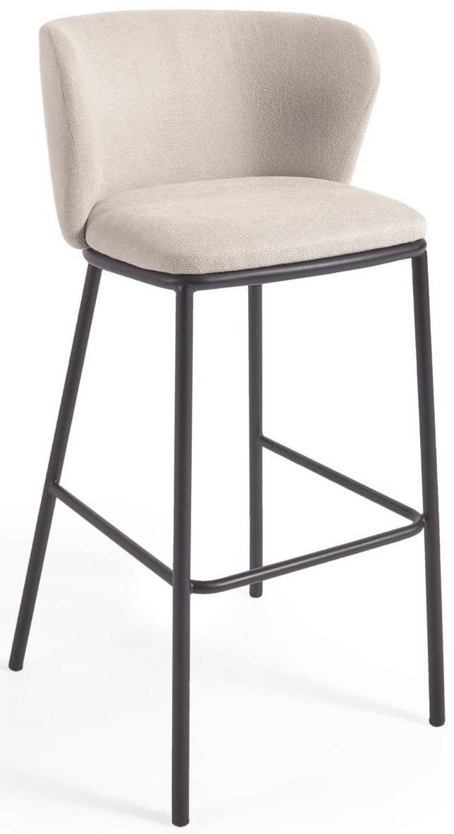 Hoker szenila beżowa - nogi stalowe czarne 48x102 cm – obraz-1