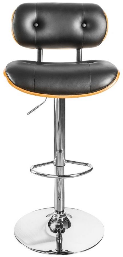 Hoker z oparciem czarny ekoskóra stylowy mebel – grafika-1.