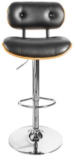 Hoker ekoskórzany z oparciem w kolorze czarnym do wnętrz – grafika-1.