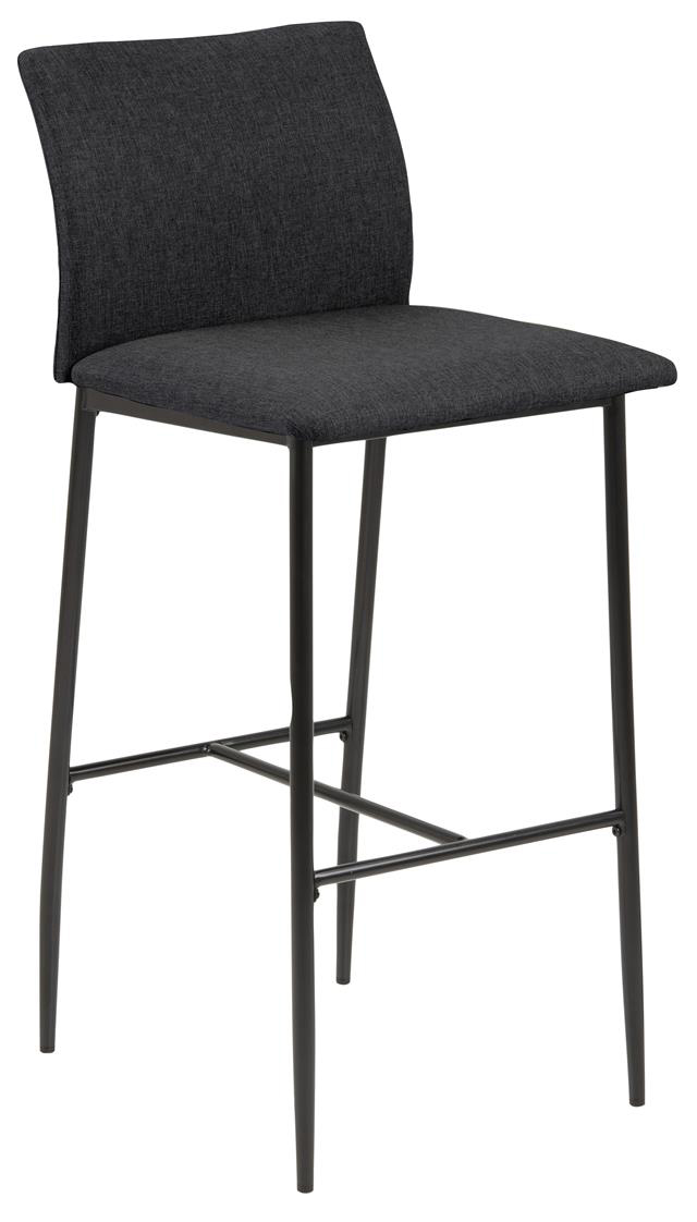 Hoker tapicerowany szary 40 x 102 cm nogi czarne – obraz-1
