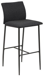 Hoker tapicerowany szary 40 x 102 cm nogi czarne – obraz-1