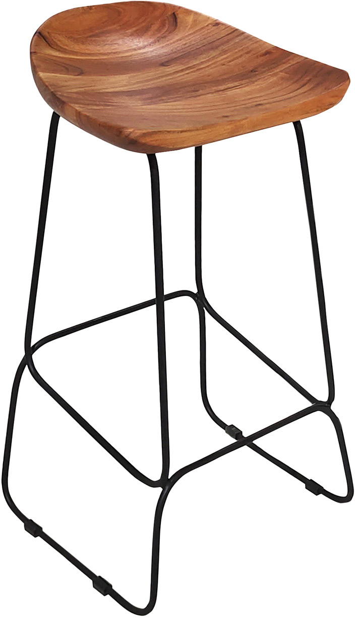 Hoker drewniany z czarną metalową podstawą 42x84 cm – grafika-1.