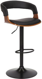 Hoker z ekoskóry regulowany czarny metalowa podstawa do nowoczesnych wnętrz – grafika-1.