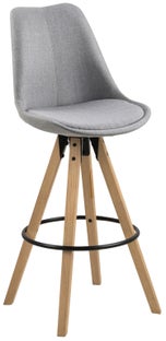 Hoker jasnoszary - nogi drewno kauczukowe naturalne 49x112 cm – obraz-1