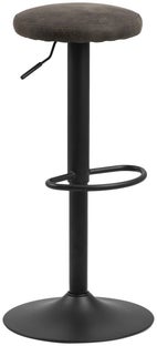 Hoker metalowy czarny siedzisko szare 82 cm – obraz-1