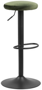 Hoker metalowy czarny siedzisko zielone 82 cm – obraz-1