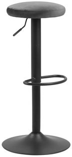 Hoker metalowy w kolorze czarnym z jasnoszarym siedziskiem o nowoczesnym stylu – grafika-1.