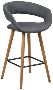 Hoker szary nogi drewniane 64 cm – obraz-1