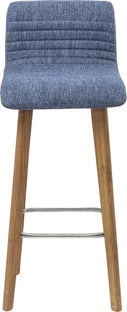 Hoker niebieski nogi drewniane 98cm – obraz-1