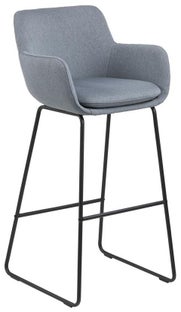 Hoker szaroniebieski nogi metalowe czarne 100cm – obraz-1