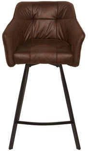 Hoker tapicerowany brązowy z czarnymi nogami o wysokości 76 cm – grafika-1.