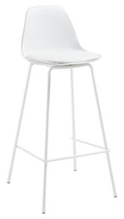 Hoker biały nogi metalowe białe 65 cm – obraz-1