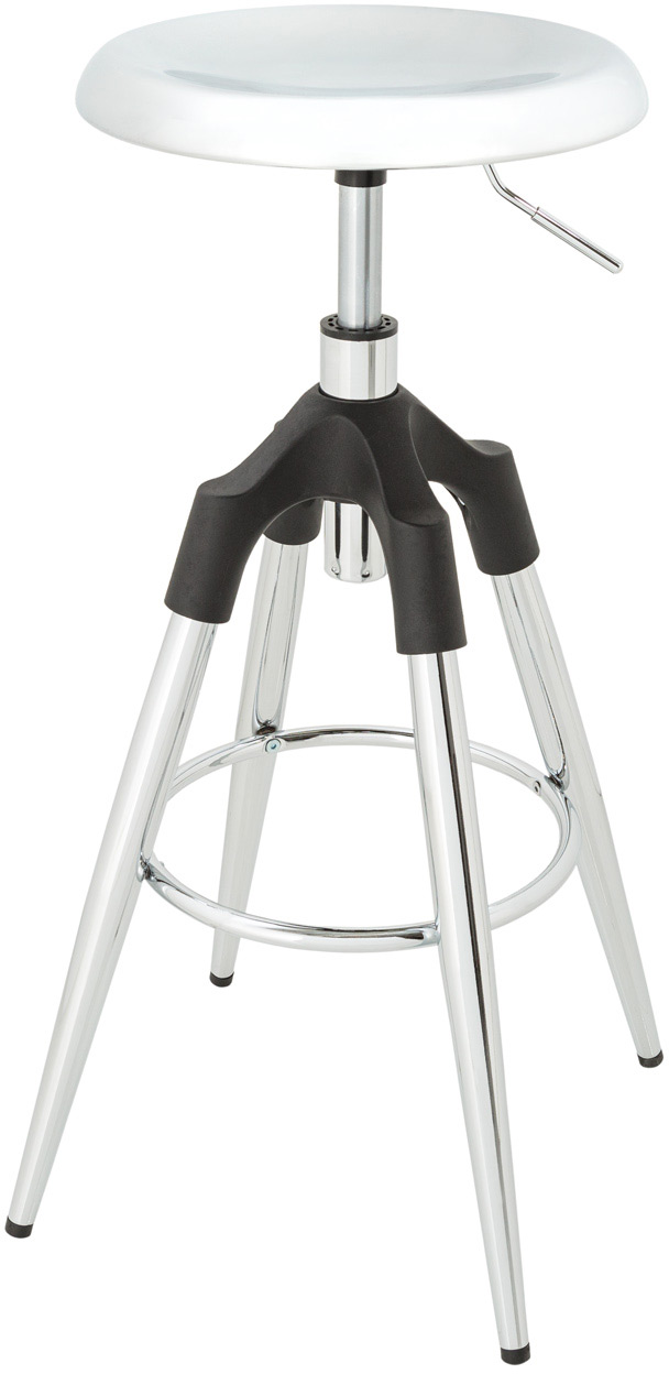 Hoker metalowy z regulowanym siedziskiem w odcieniach chromu i nowoczesnym stylu – grafika-1.