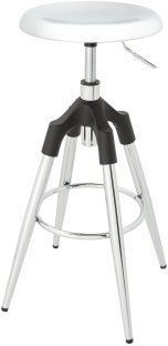 Hoker metalowy z okrągłym siedziskiem chromowany 73-81 cm – grafika-1.