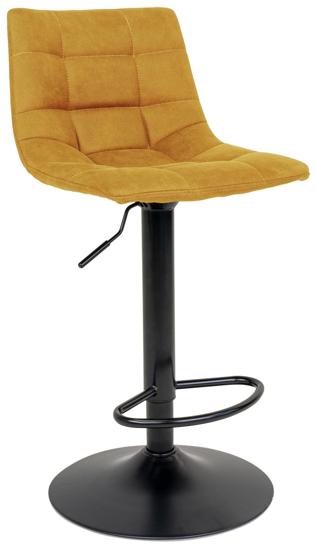 Hoker musztardowy noga metalowa czarna 63 cm – grafika-1.