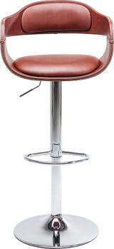 produkt: Barstol Monaco - Höj- och Sänkbar Krom/Brun Syntetläder.