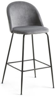 Hoker szary nogi metalowe czarne 76 cm – obraz-1