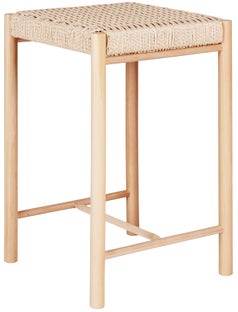 Hoker naturalny siedzisko z plecionki nogi drewno topolowe 66.5 cm – grafika-1.