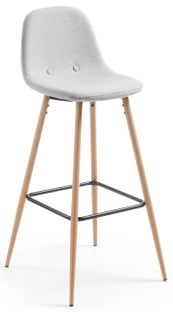 Hoker z oparciem jasnoszary 65 cm – obraz-1