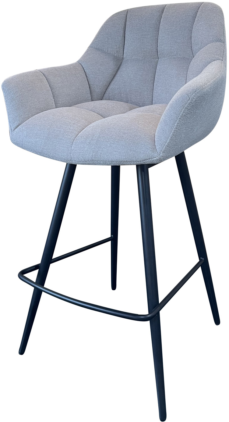 Hoker aksamitny z oparciem beżowy czarny styl nowoczesny – grafika-1.