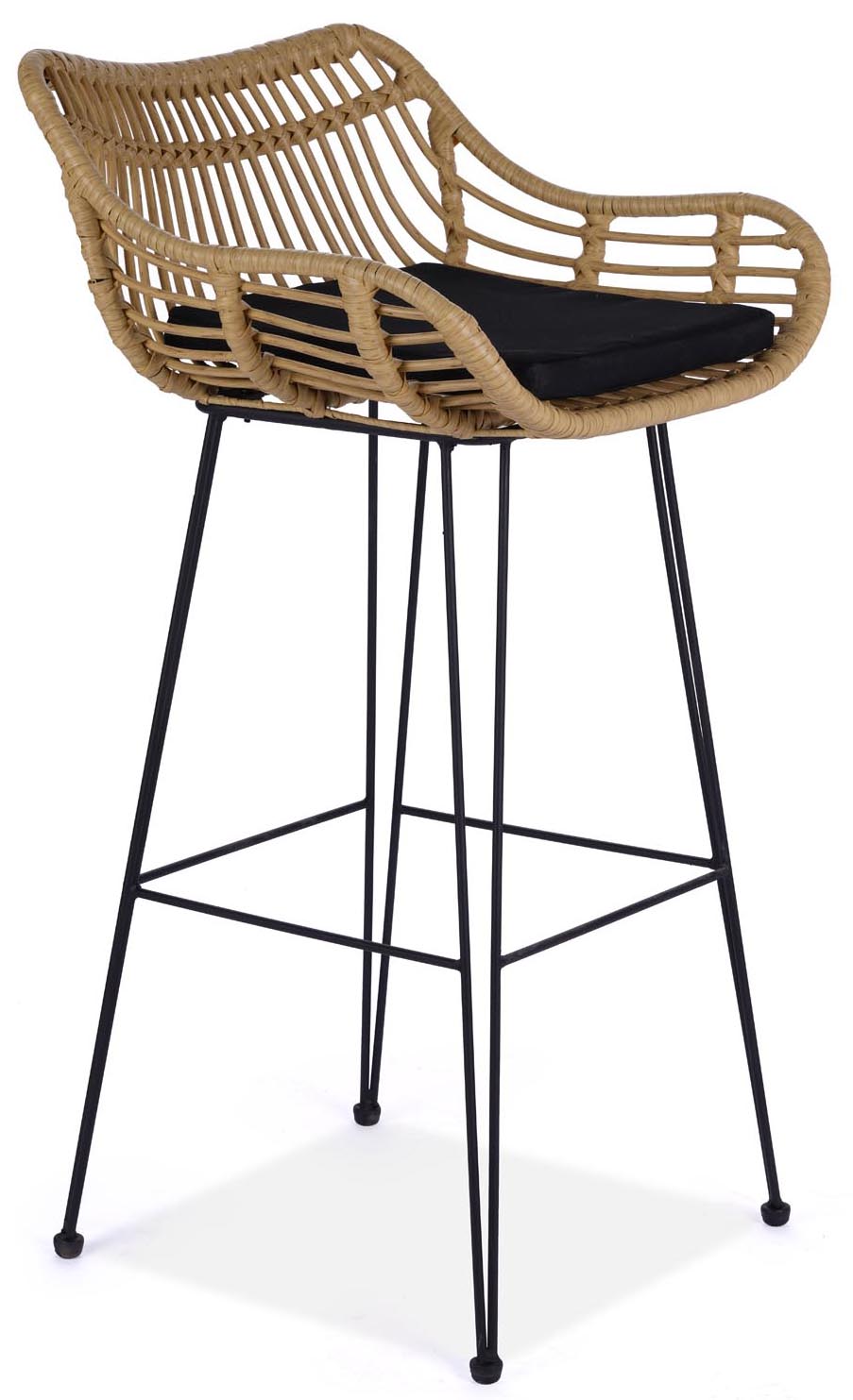 Hoker ogrodowy Agher 52x99 cm naturalno-czarny – obraz-1