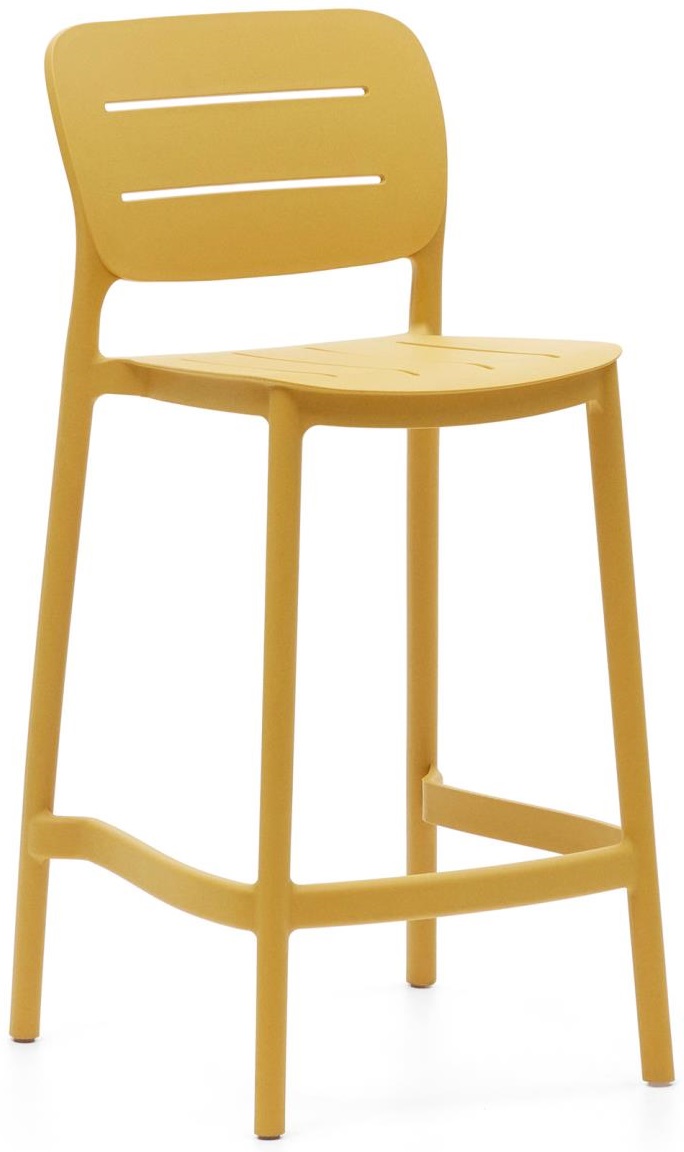 Hoker ogrodowy z tworzywa sztucznego w kolorze musztardowym 46x94 cm – obraz-1