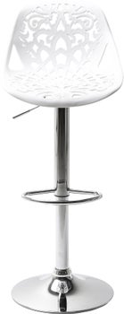produkt: Barstol Ornament - Höj- och Sänkbar Krom/Vit.