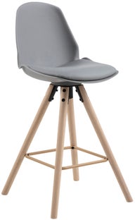 Hoker szary nogi drewniane 63.5 cm – obraz-1