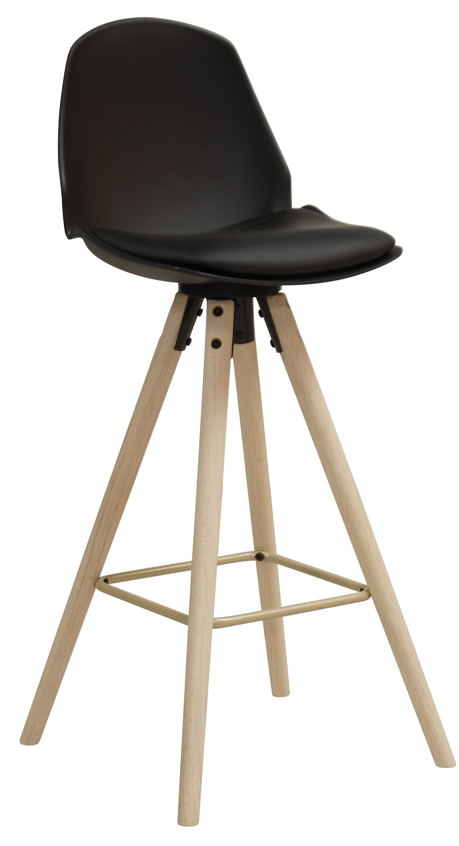 Hoker czarny nogi drewniane 106cm – obraz-1