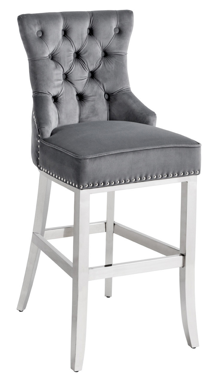 Hoker szary z pikowaniem i stalowymi nogami w nowoczesnym stylu – grafika-1.