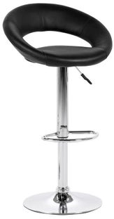 Czarny hoker z ekoskóry z metalową nogą w stylu nowoczesnym – grafika-1.