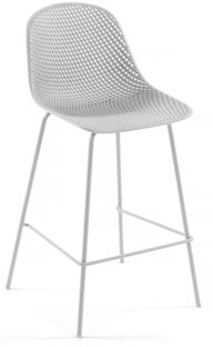 Hoker biały nogi metalowe białe 75 cm – obraz-1