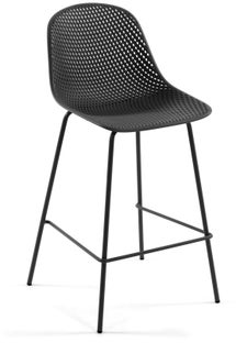 Hoker grafitowy nogi metalowe grafitowe 75 cm – obraz-1