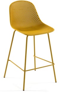 Hoker żółty nogi metalowe żółte 75 cm – obraz-1