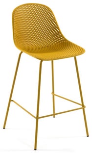 Hoker żółty nogi metalowe żółte 65 cm – obraz-1