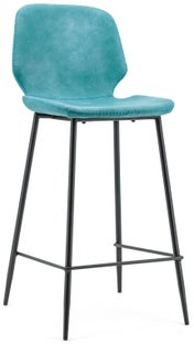 Hoker niebieski nogi metalowe czarne 65 cm – obraz-1