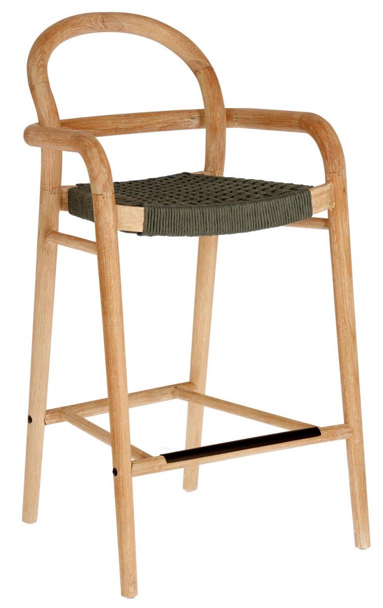 Hoker zielony drewniany 69 cm – obraz-1