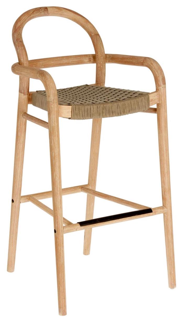 Hoker beżowy drewniany 110cm – obraz-1