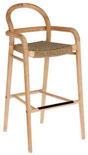 Hoker beżowy drewniany 110cm – obraz-1