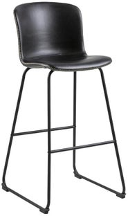 Hoker czarny ekoskóra nogi metalowe czarne 106cm – obraz-1