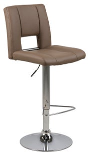 Hoker metalowy brązowy ekoskóra noga metalowa srebrna 115cm – obraz-1