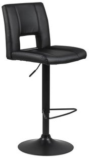 Hoker czarny ekoskóra noga metalowa czarna 94cm – obraz-1