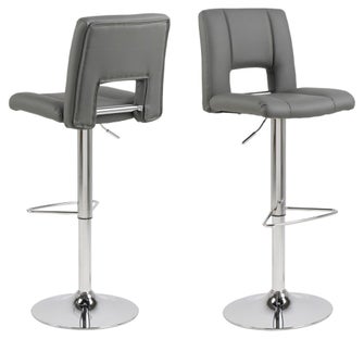 Hoker metalowy szary ekoskóra noga metalowa srebrna 115cm – obraz-1