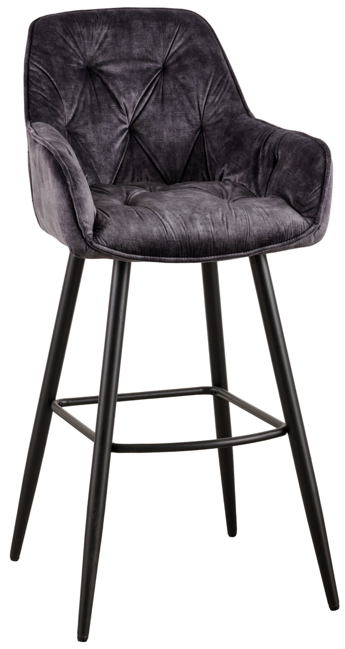 Hoker tapicerowany szary z metalowymi nogami w stylu nowoczesnym – grafika-1.