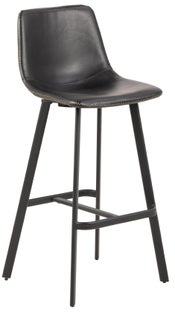 Hoker czarny z ekoskóry o nowoczesnym stylu i metalowymi nogami – grafika-1.