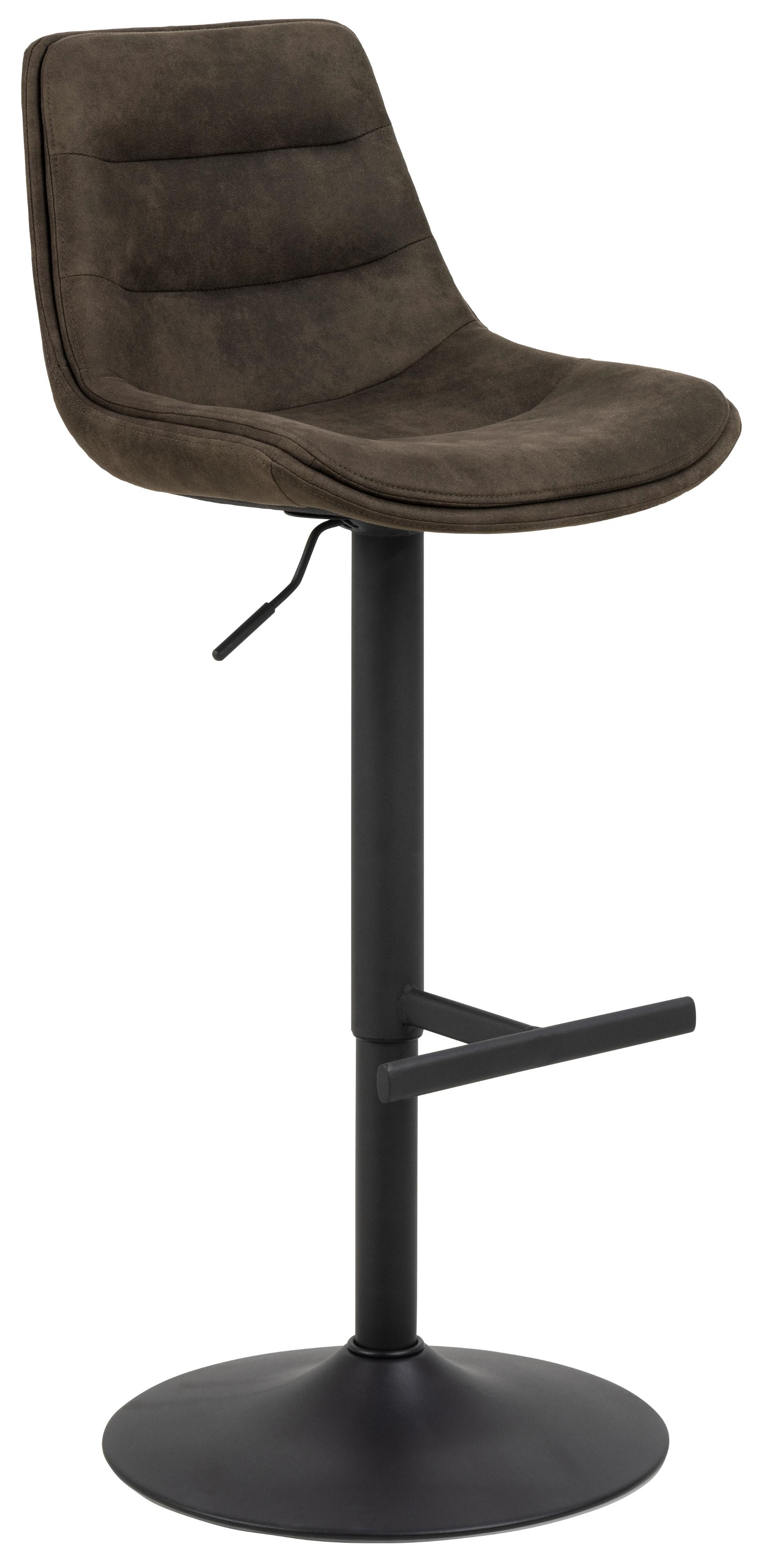 Hoker tapicerowany regulowany antracytowy - podstawa metalowa czarna 47x95 cm – obraz-1